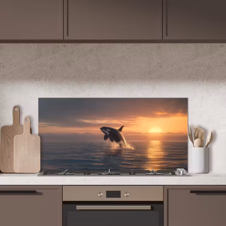 Orka - Zee - Zonsondergang keuken achterwand spatscherm middel -sfeer2