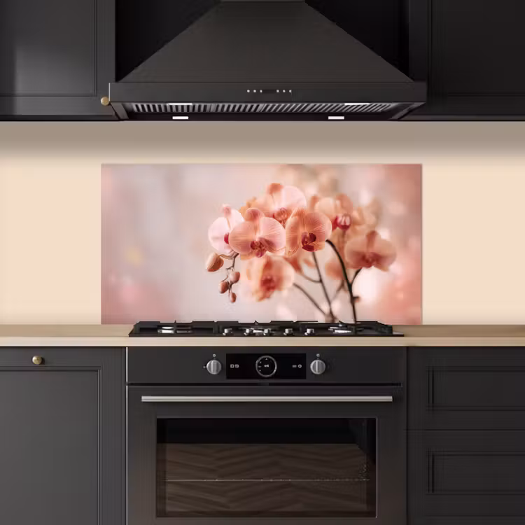 Orchidee - Bloemen - Roze - Bloemblaadjes keuken achterwand spatscherm middel -sfeer1