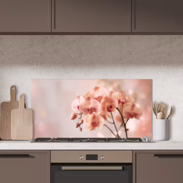 Orchidee - Bloemen - Roze - Bloemblaadjes keuken achterwand spatscherm middel -sfeer2