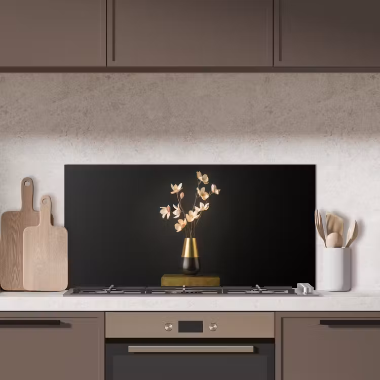 Sierlijk - Boeket - Goud - Vaas keuken achterwand spatscherm middel -sfeer2