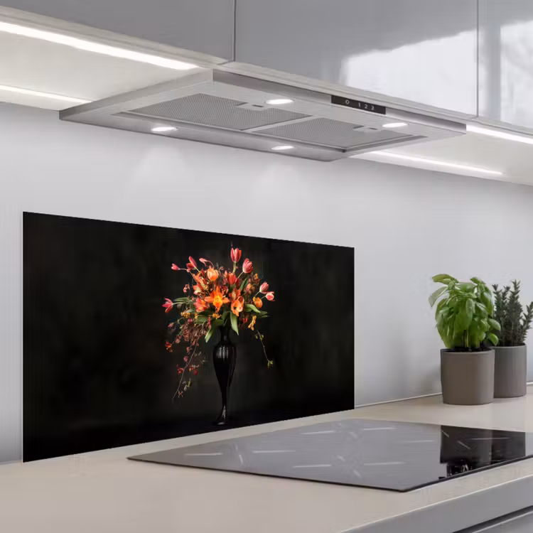 Sierlijk - Boeket - Vaas keuken achterwand spatscherm middel -3d_schuin