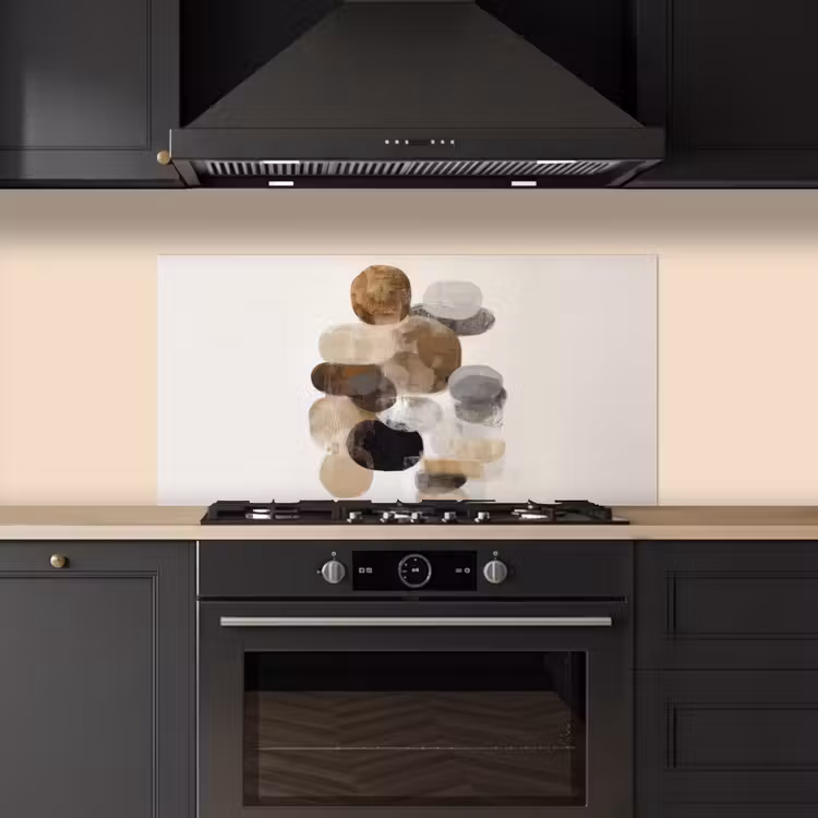Ovaal - Kleurvlakken - Penseelstreken keuken achterwand spatscherm middel -sfeer1