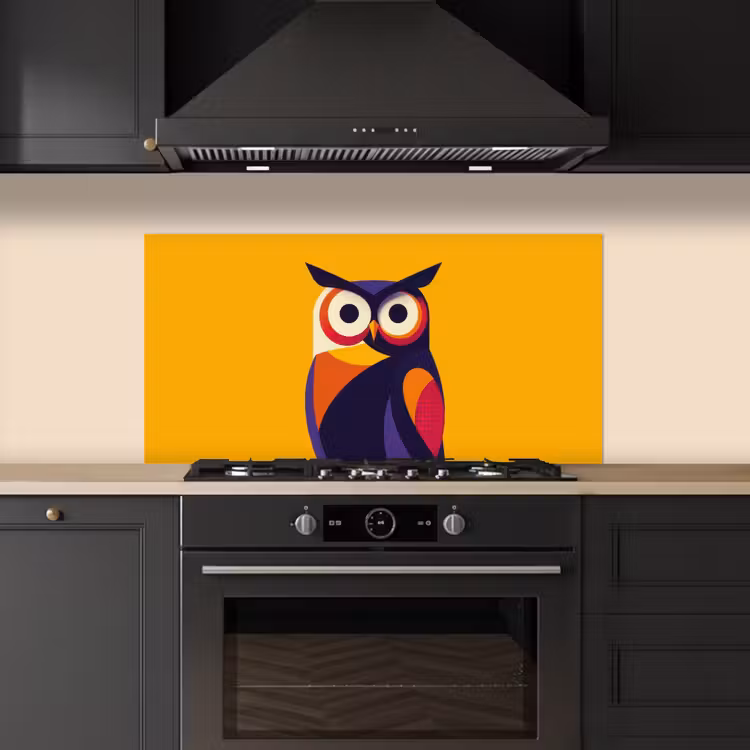 Uil - Grafisch - Kleurrijk - Ogen keuken achterwand spatscherm middel -sfeer1