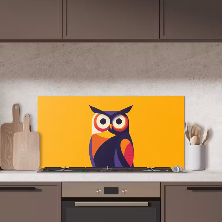 Uil - Grafisch - Kleurrijk - Ogen keuken achterwand spatscherm middel -sfeer2