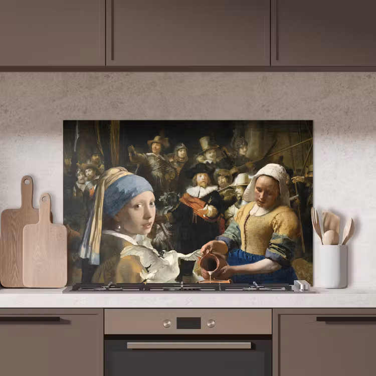 Schilderij - Oude Meesters - Zwaan keuken achterwand spatscherm middel -sfeer2