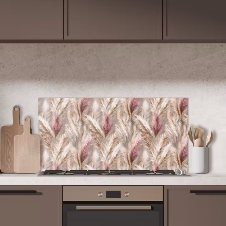 Pampasgras - Pluizig - Kleurrijk keuken achterwand spatscherm middel 899 -sfeer2