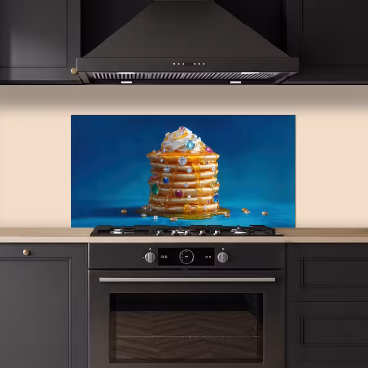 Pannenkoeken - Steentjes - Glitter - Slagroom keuken achterwand spatscherm middel -sfeer1