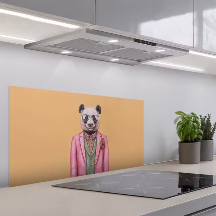 Panda - Pak - Zonnebril - Blauw keuken achterwand spatscherm middel -3d_schuin