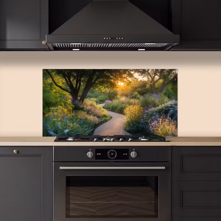 Pad - Bloemen - Park keuken achterwand spatscherm middel -sfeer1