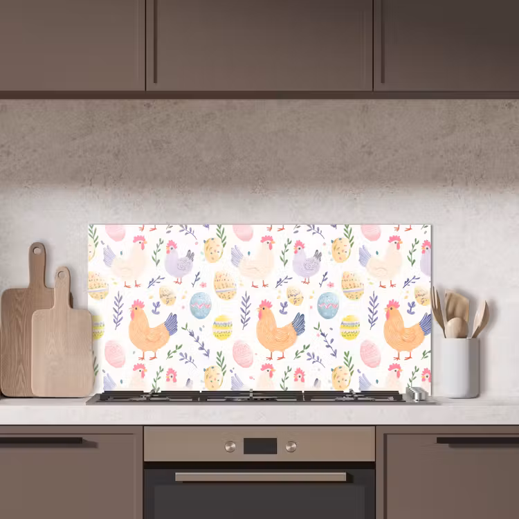 Patroon - Kip - Paaseieren keuken achterwand spatscherm middel -sfeer2