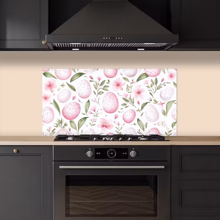 Patroon - Eieren - Roze - Pasen keuken achterwand spatscherm middel -sfeer1