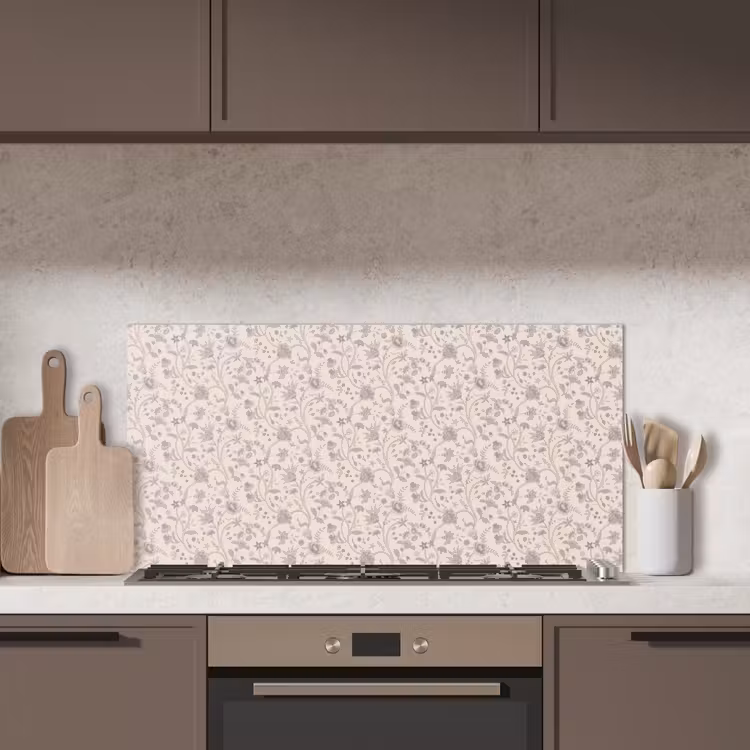 Patroon - Bloemen - Paars keuken achterwand spatscherm middel 899 -sfeer2