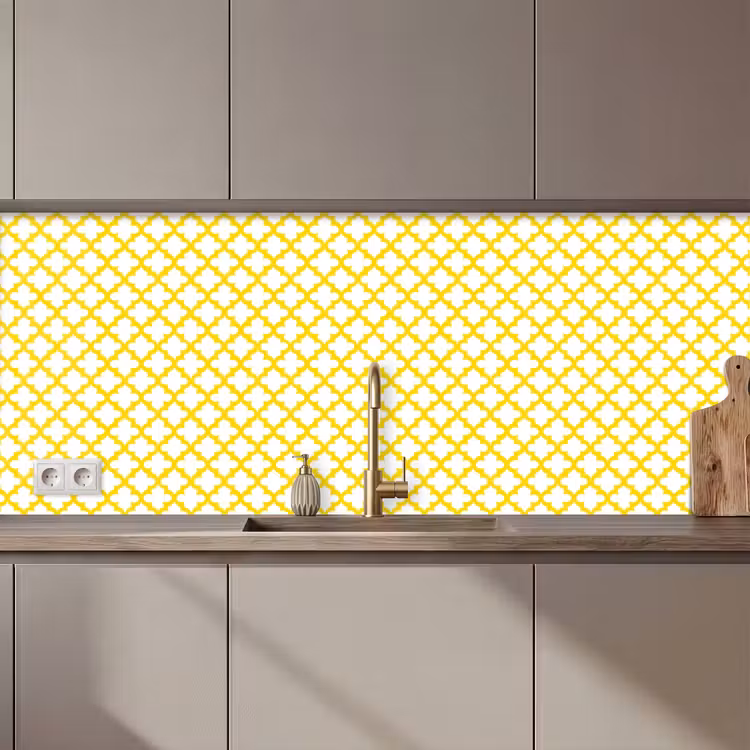 Patroon - Geometrisch - Klassiek - Geel keuken achterwand 2 middel 871 zz_3dshopping