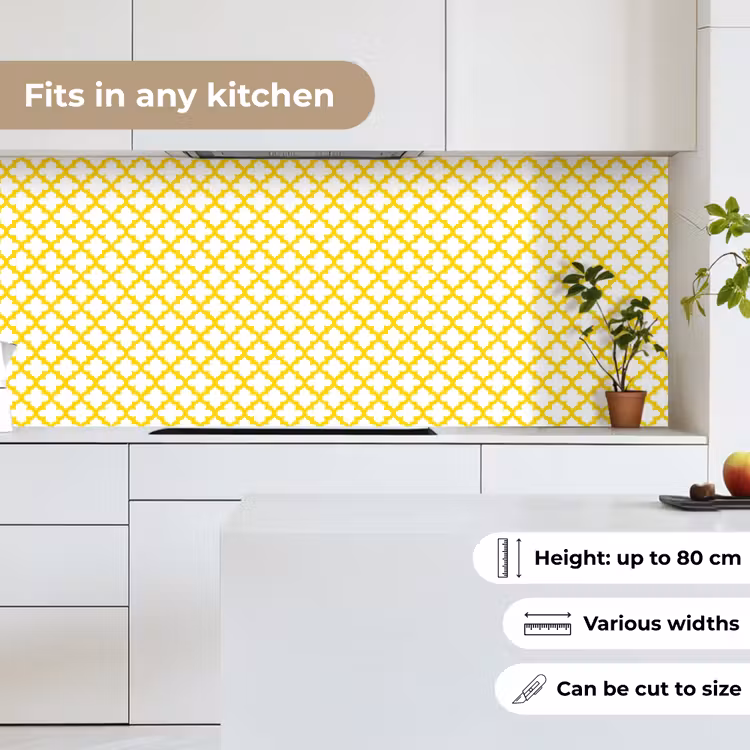 Patroon - Geometrisch - Klassiek - Geel keuken achterwand 2 middel 871 -sfeer4_UK