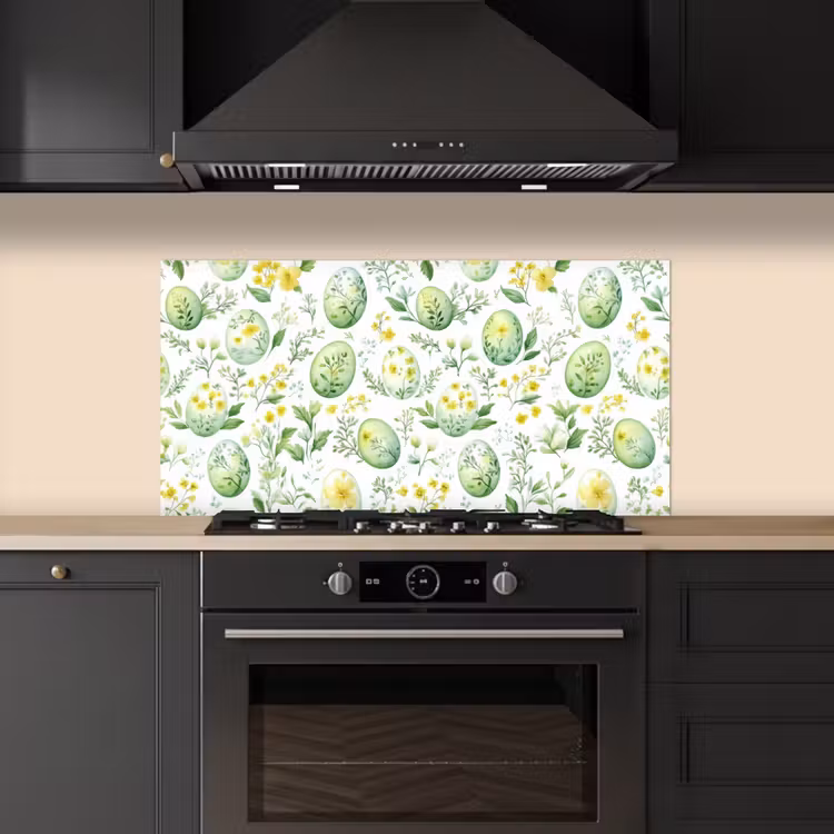 Patroon - Groen - Eieren keuken achterwand spatscherm middel -sfeer1
