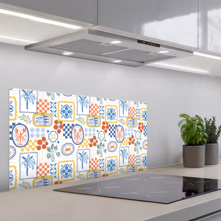 Zee - Sfeer - Tomaat -  Mozaïek keuken achterwand spatscherm middel 899 -3d_schuin
