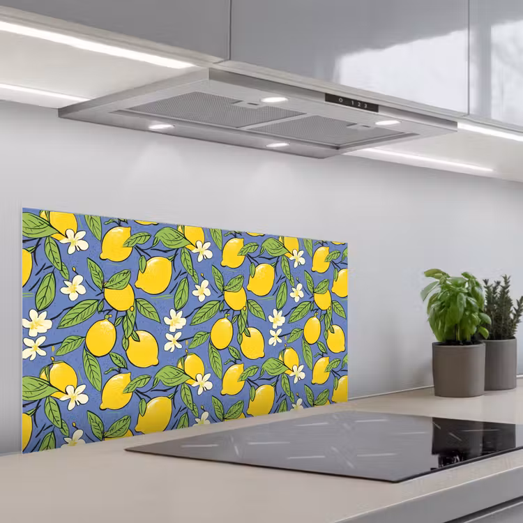 Patroon - Citroen - Illustratie keuken achterwand spatscherm middel 899 -3d_schuin