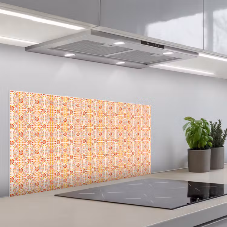 Patroon - Retro - Kleur keuken achterwand spatscherm middel 899 -3d_schuin