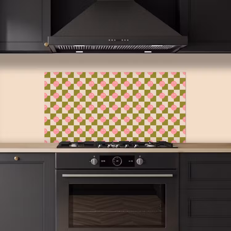 Patroon - Smileys - Blokken keuken achterwand spatscherm middel 899 -sfeer1