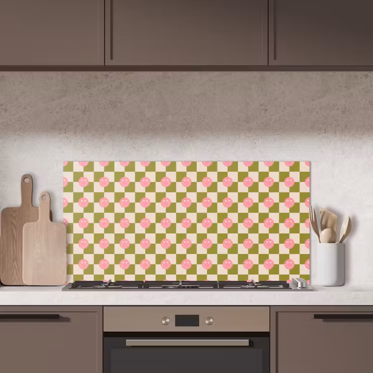 Patroon - Smileys - Blokken keuken achterwand spatscherm middel 899 -sfeer2