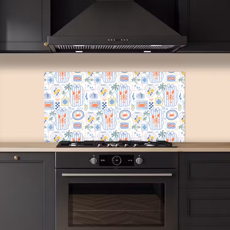 Zee - Sfeer -  Krab - Blauw keuken achterwand spatscherm middel 899 -sfeer1