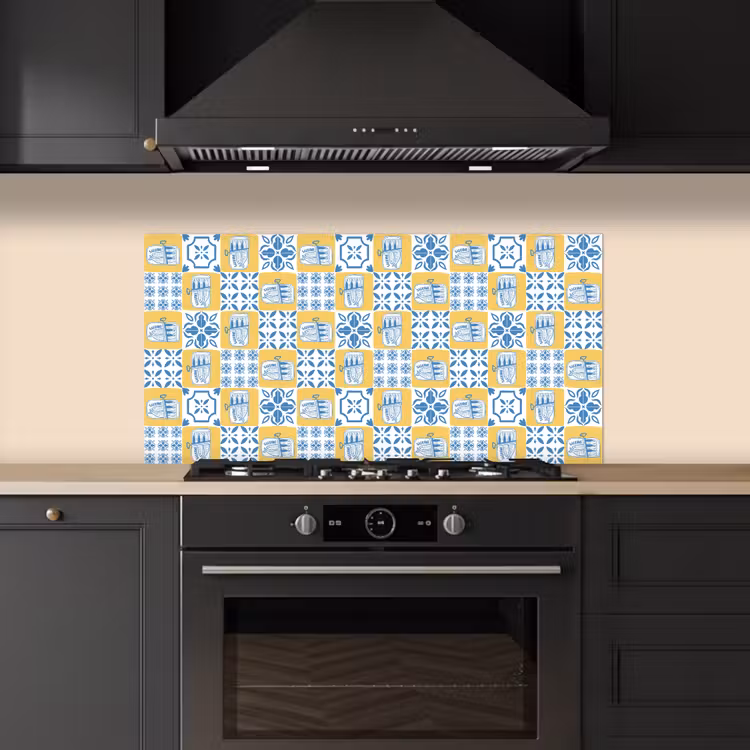 Zee - Geel - Blauw - Wit keuken achterwand spatscherm middel 899 -sfeer1
