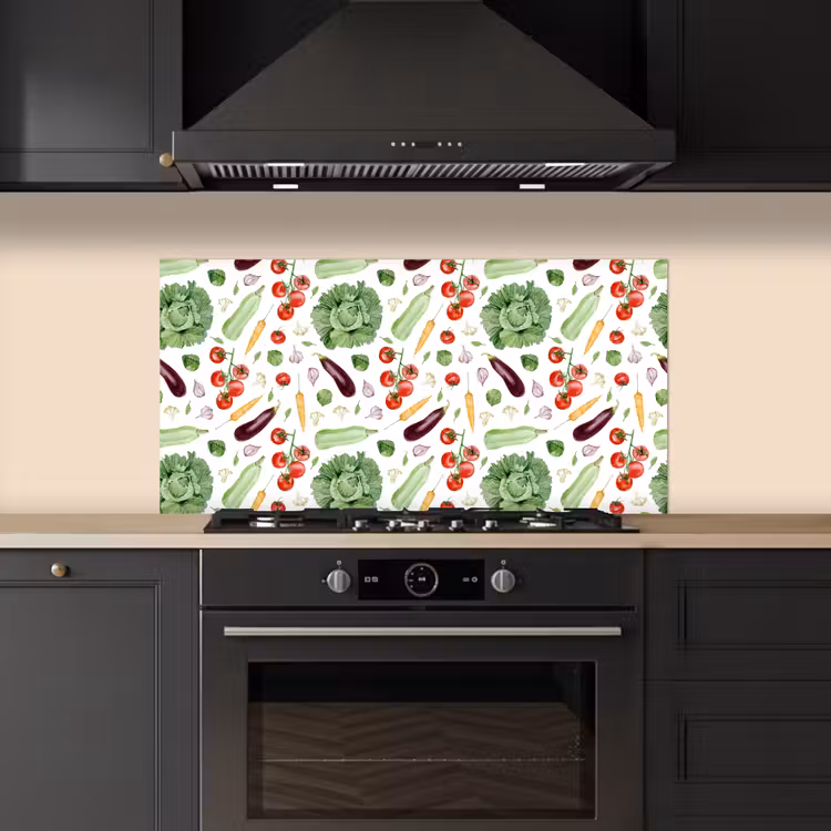 Patroon - Groente - Aquarel keuken achterwand spatscherm middel 899 -sfeer1