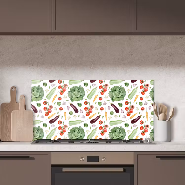 Patroon - Groente - Aquarel keuken achterwand spatscherm middel 899 -sfeer2