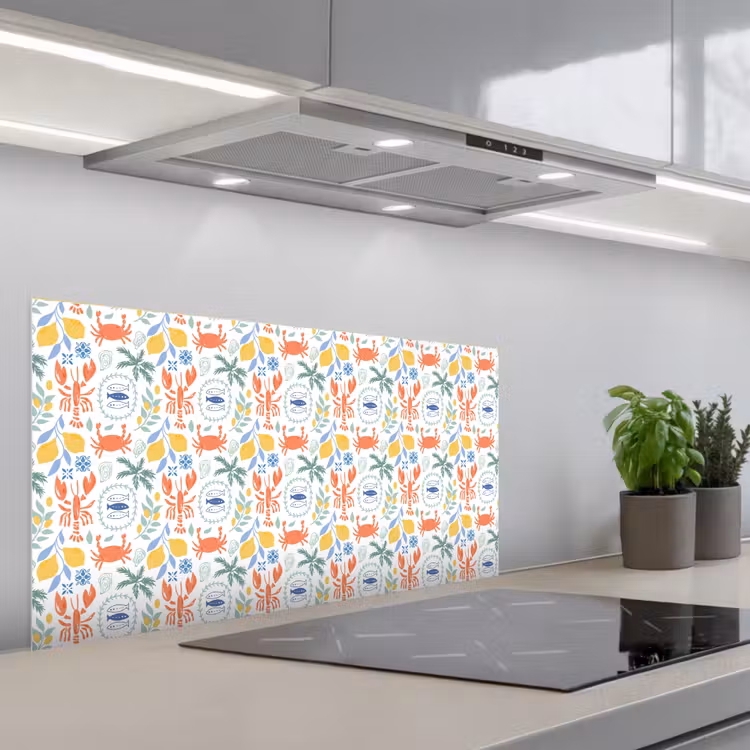 Zee - Sfeer - Citroen - Vis keuken achterwand spatscherm middel 899 -3d_schuin