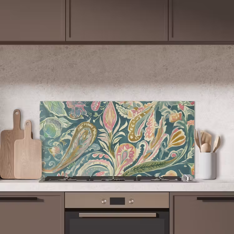 Patroon - Kleurrijk - Sierlijk - Groen keuken achterwand spatscherm middel -sfeer2