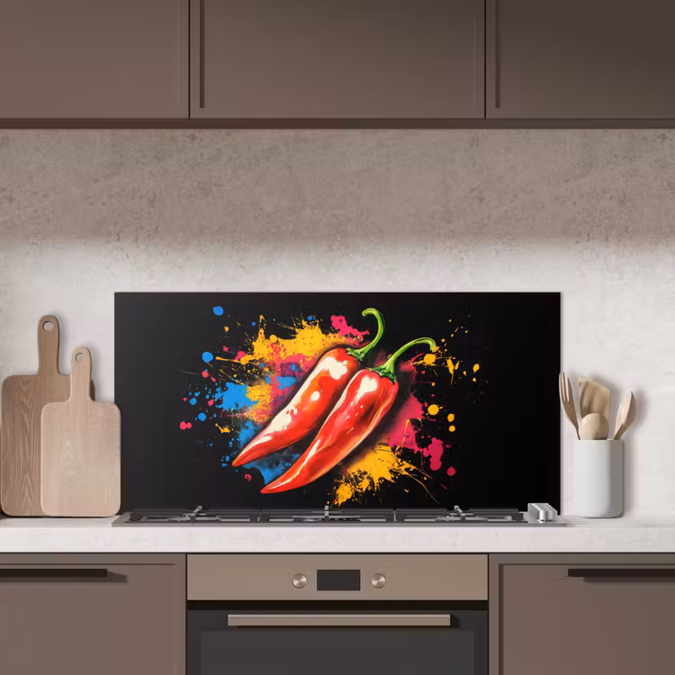 Peper - Graffiti - Verf - Abstract - Modern - Kleurrijk keuken achterwand spatscherm middel -sfeer2