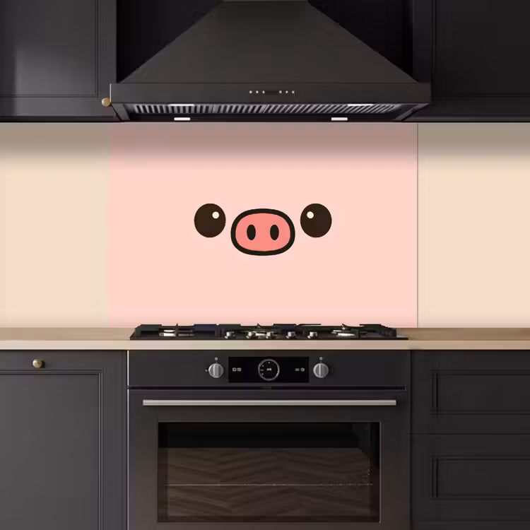 Varken - Roze - Minimalistisch keuken achterwand spatscherm middel -sfeer1