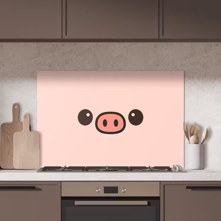 Varken - Roze - Minimalistisch keuken achterwand spatscherm middel -sfeer2