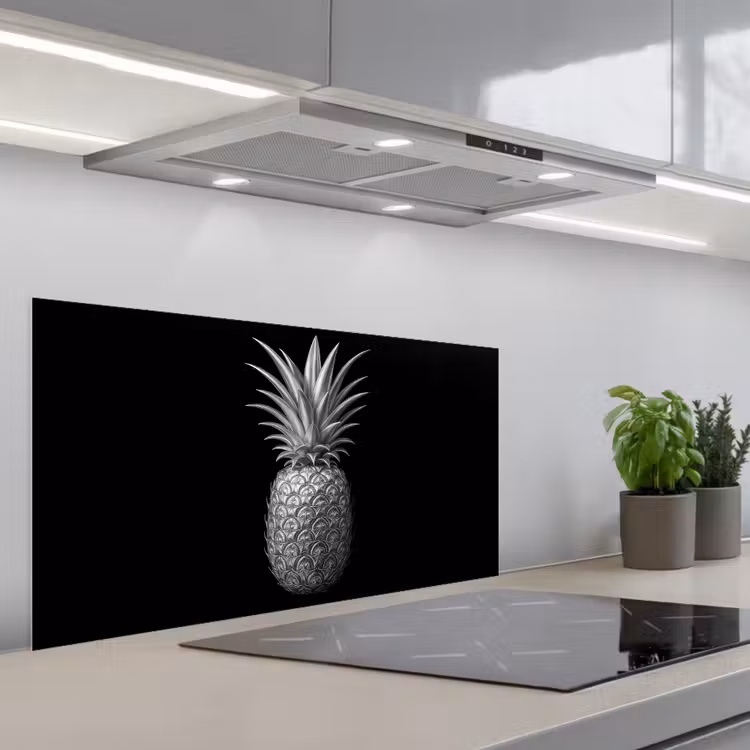 Ananas - Gedetailleerd - Bladeren keuken achterwand spatscherm middel -3d_schuin
