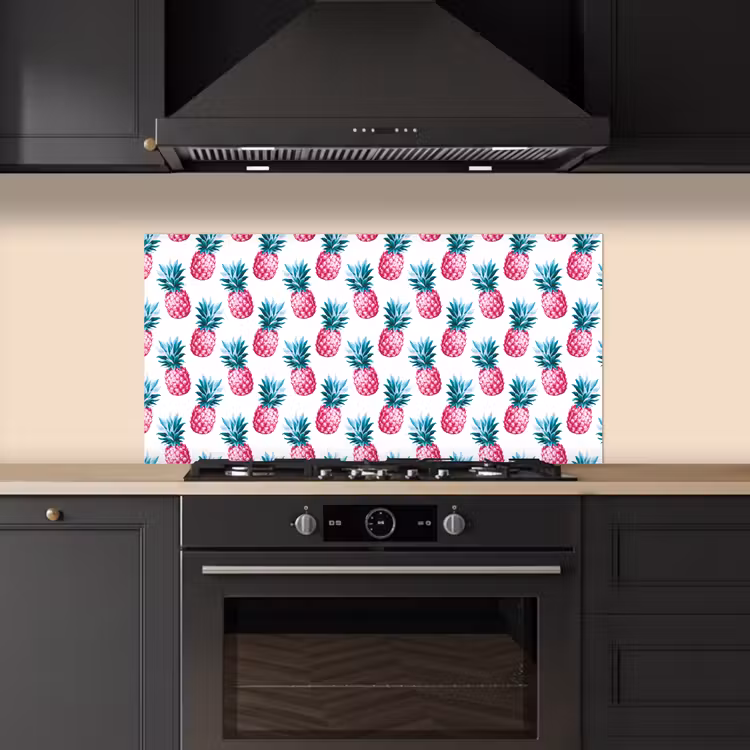 Ananas - Roze - Wit keuken achterwand spatscherm middel 899 -sfeer1