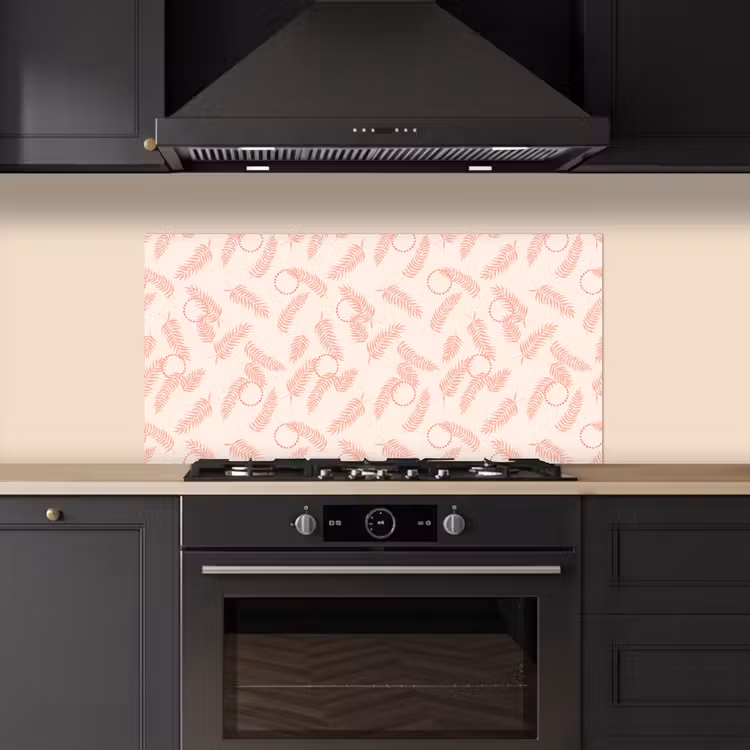 Roze - Veren - Patroon keuken achterwand spatscherm middel 899 -sfeer1