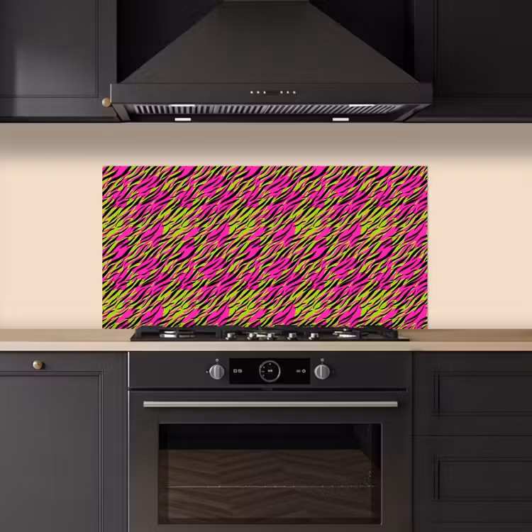 Roze - Groen - Neon - Dieren keuken achterwand spatscherm middel 899 -sfeer1
