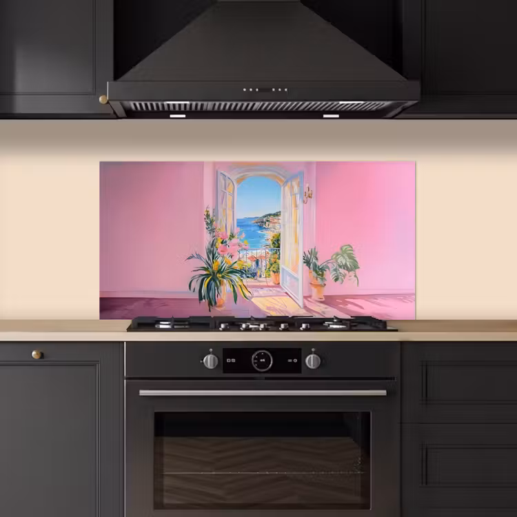 Roze - Buiten - Verf keuken achterwand spatscherm middel -sfeer1