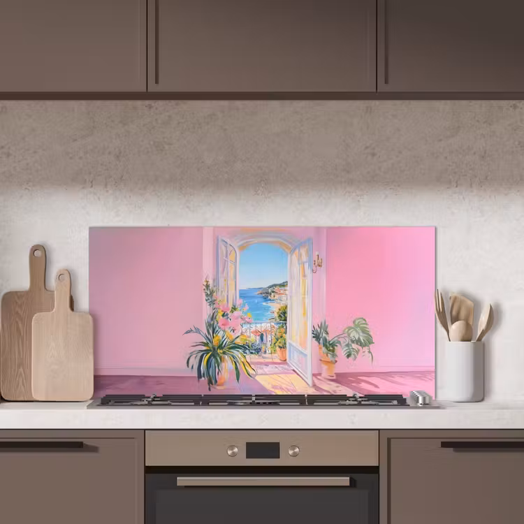 Roze - Buiten - Verf keuken achterwand spatscherm middel -sfeer2