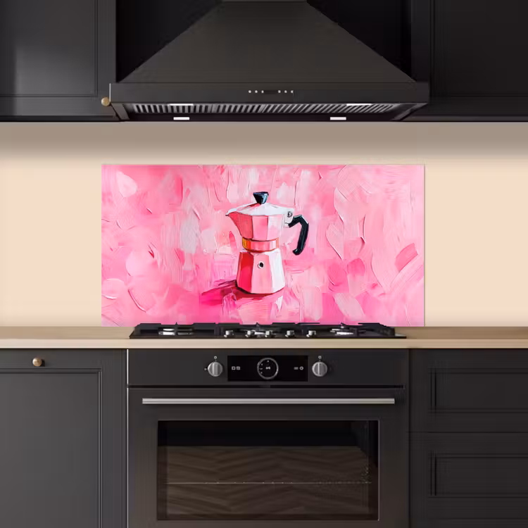 Roze - Verf - Coffee keuken achterwand spatscherm middel -sfeer1