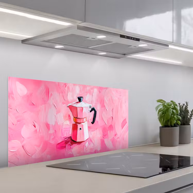 Roze - Verf - Coffee keuken achterwand spatscherm middel -3d_schuin
