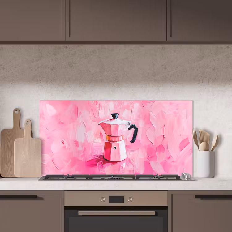Roze - Verf - Coffee keuken achterwand spatscherm middel -sfeer2