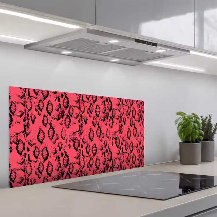 Roze - Slang - Motief keuken achterwand spatscherm middel 899 -3d_schuin