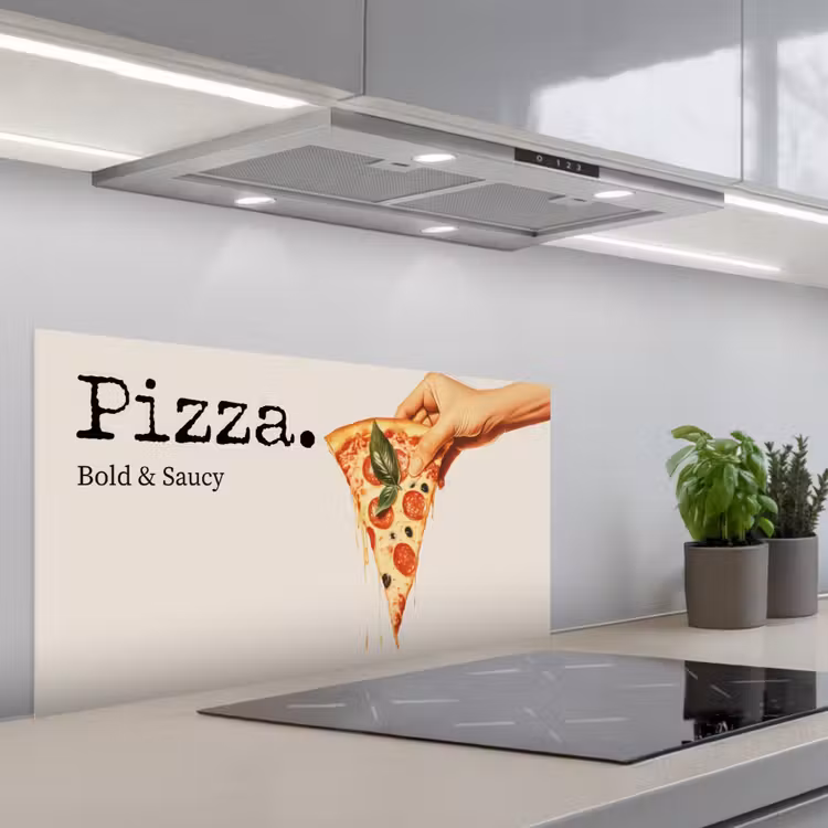 Pizza - Kaas - Pepperoni keuken achterwand spatscherm middel -3d_schuin