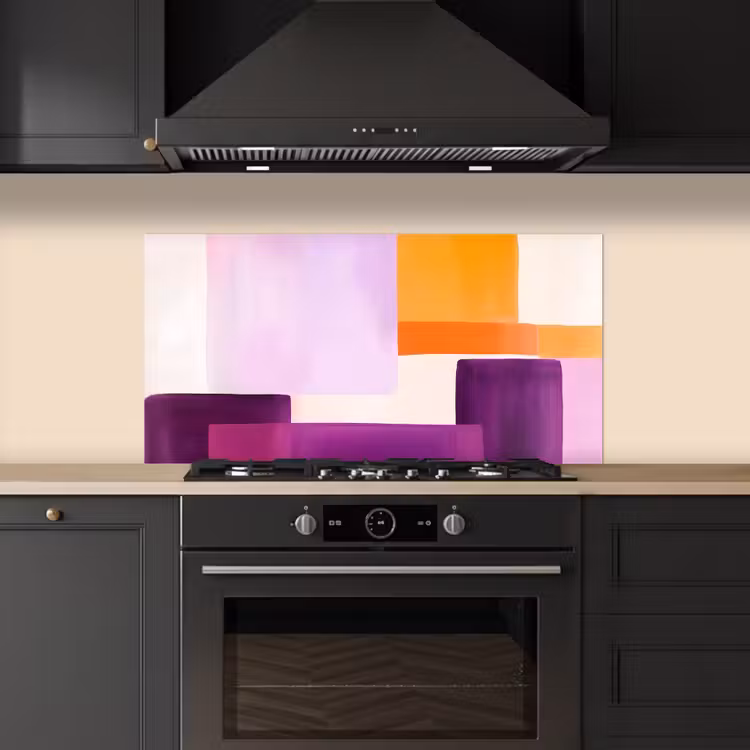 Vlakken - Abstract - Rechthoekig - Oranje keuken achterwand spatscherm middel -sfeer1
