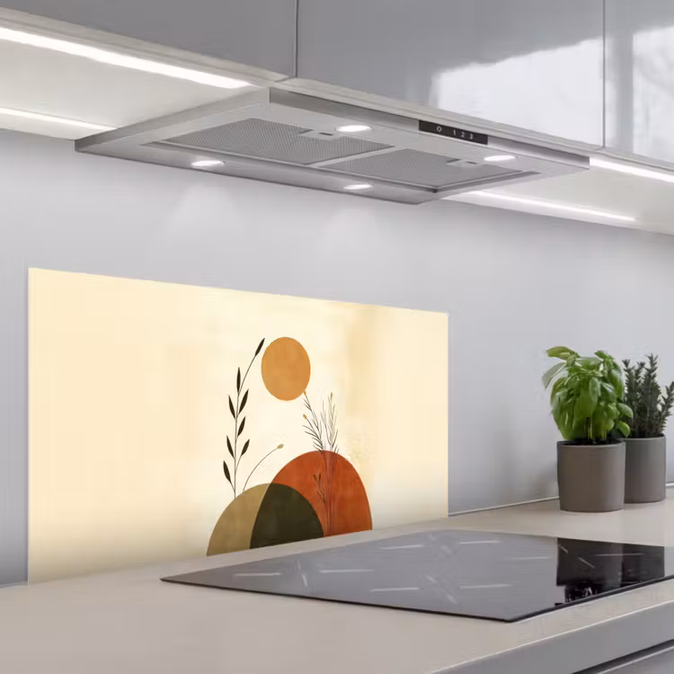 Planten - Abstract - Vormen keuken achterwand spatscherm middel -3d_schuin