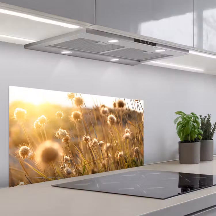 Planten - Natuur - Bloemen - Zon - Horizon keuken achterwand spatscherm middel -3d_schuin