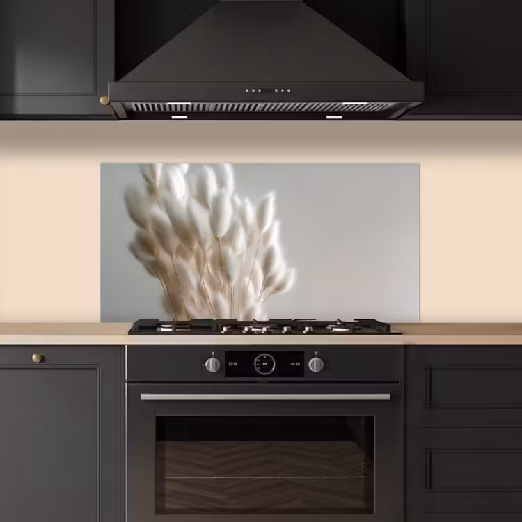 Pluimen - Beige - Minimalistisch keuken achterwand spatscherm middel -sfeer1