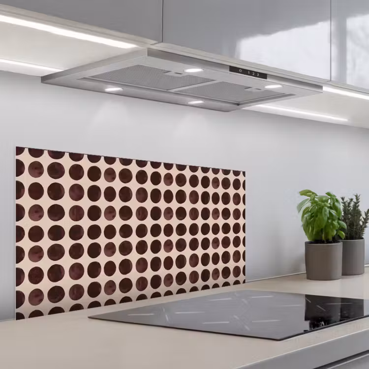 Stippen - Patroon - Bruin keuken achterwand spatscherm middel 899 -3d_schuin