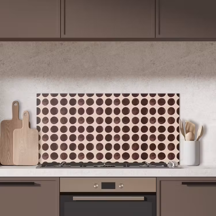 Stippen - Patroon - Bruin keuken achterwand spatscherm middel 899 -sfeer2
